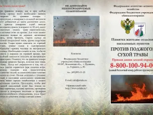 Памятка. Против поджогов сухой травы